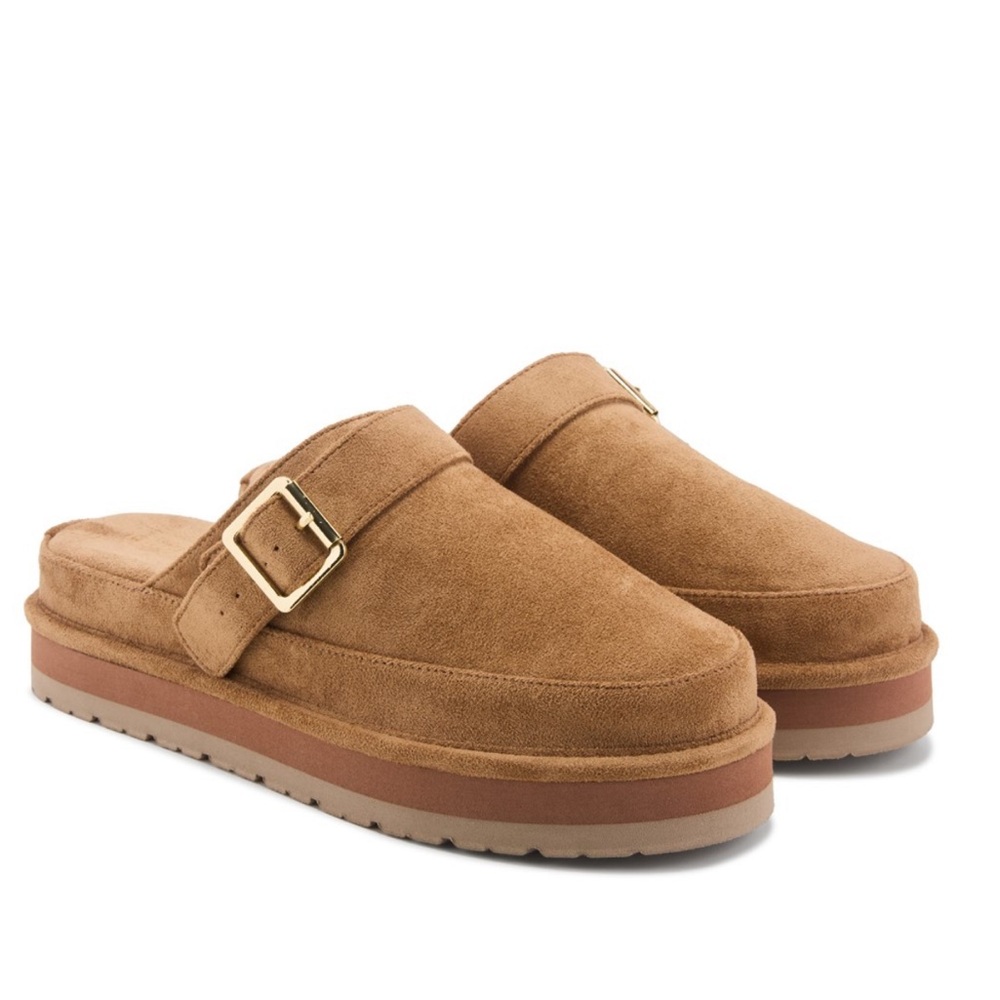 NEW Madden Girl Graham Clog Slip On Shoes Tan Size 7